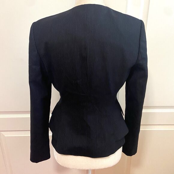 NEW Hugo Boss Jasyma Blazer Navy Blue Striped Size 2 - Picture 6 of 13